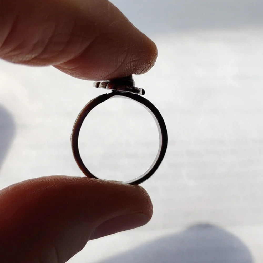 Sterling & Turquoise Silver 925 Band Size 6.6 - Picture 3 of 7